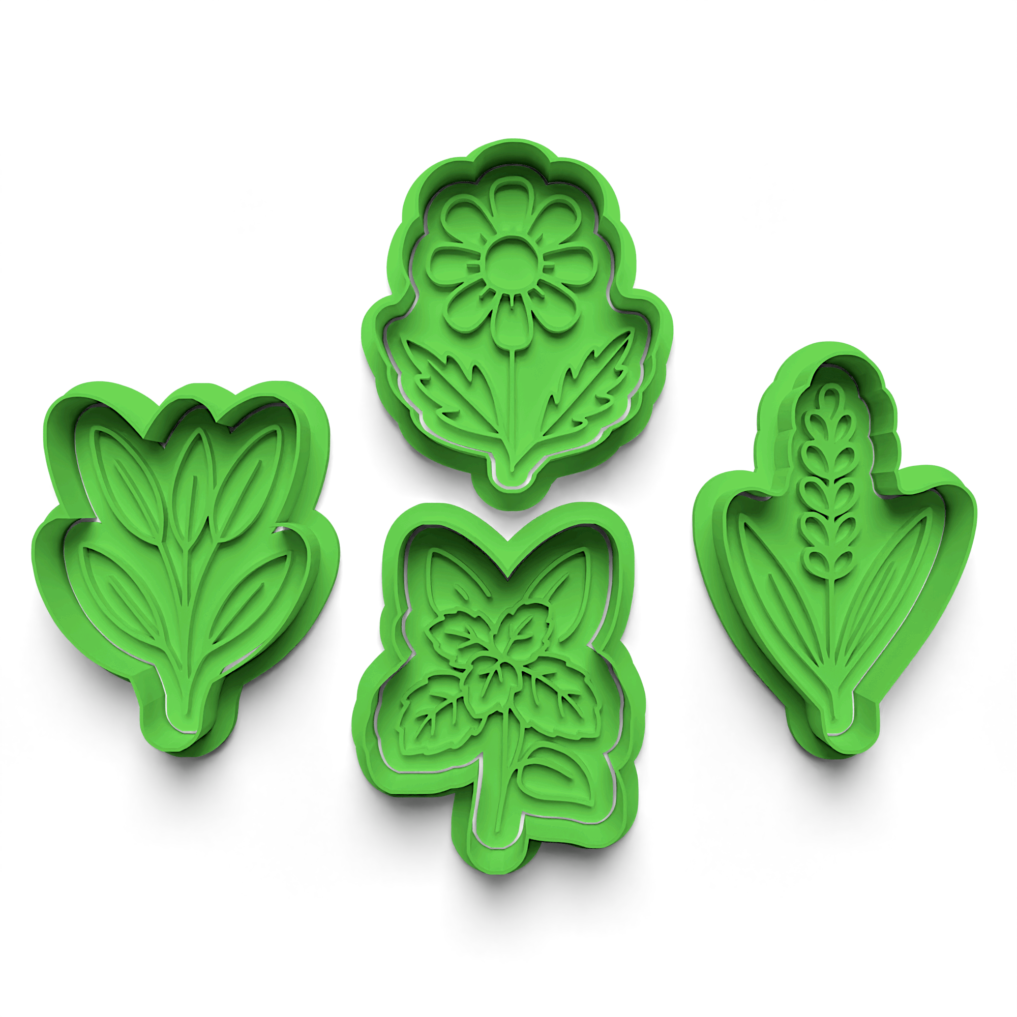 Monster Flowers Cookie Cutter Stamp and Cutter Set (0832)