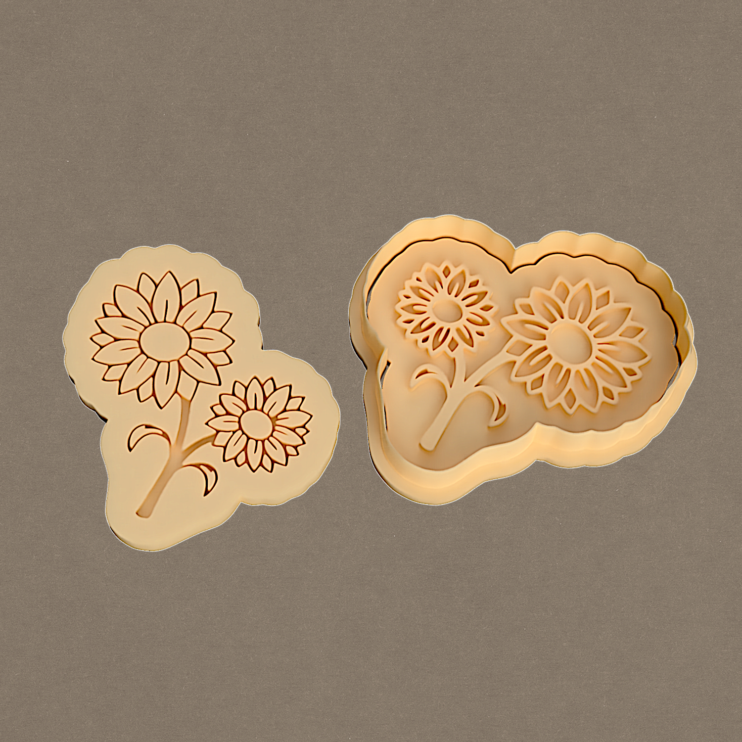 Flower Cookie Cutter Stamp and Cutter Set