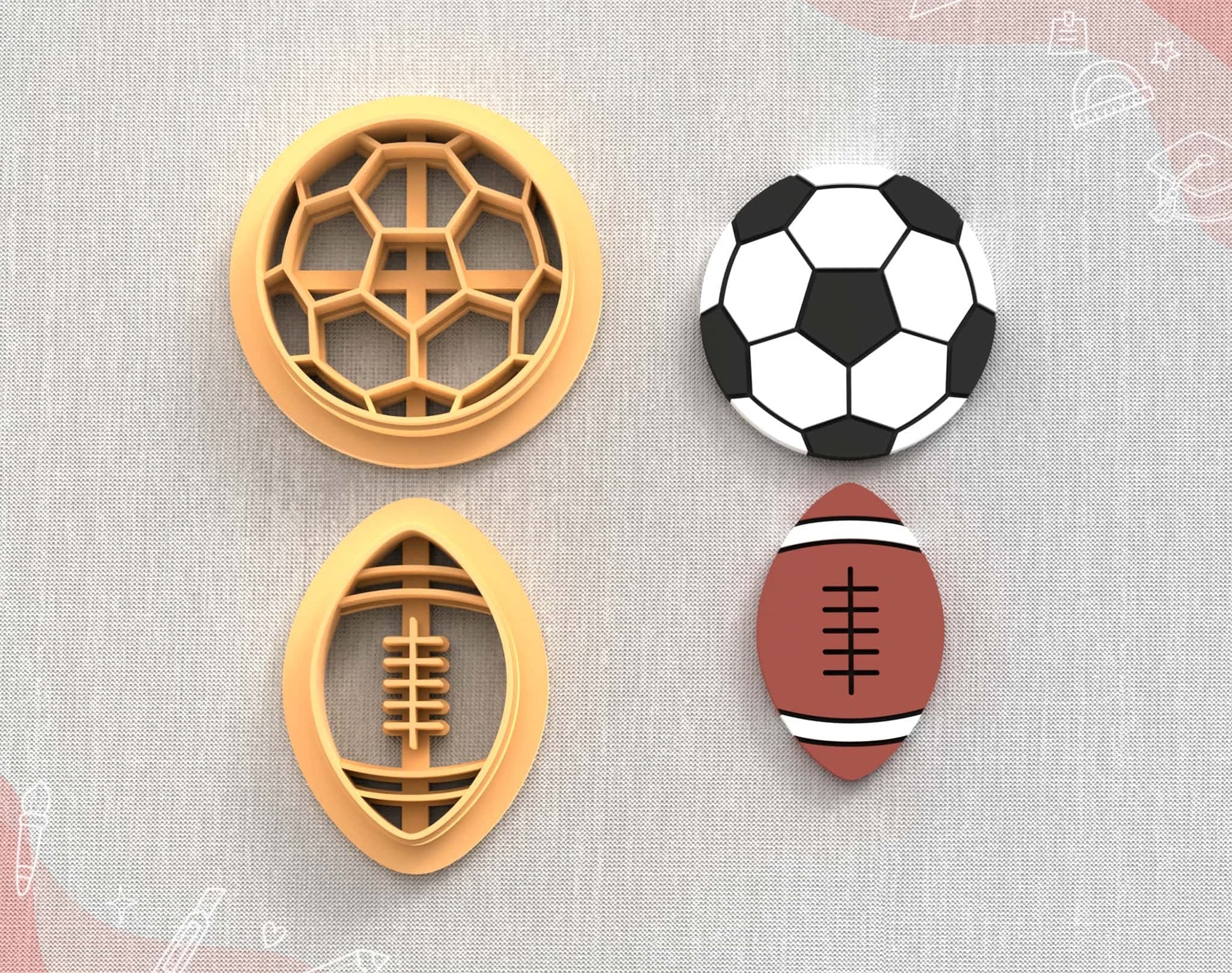 Amerikan Futbolu ve Futbol Topu Polimer Kil Kesici