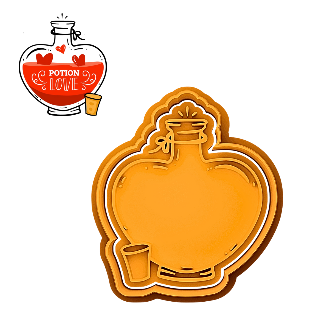 Love Potion Bottle Cookie Stamp and Cutter Set