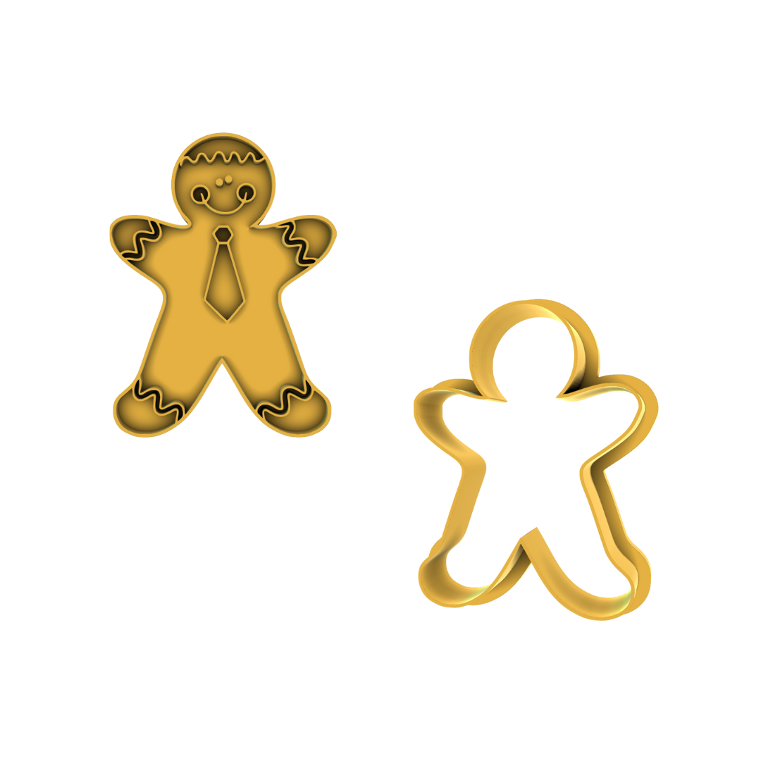 Necktie Cookie Man Cookie Stamp and Cutter Set