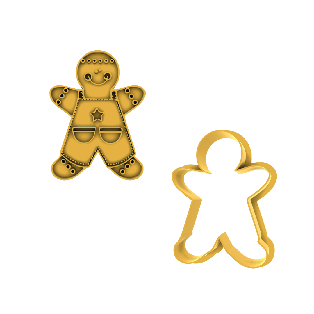 Pocket Gingerbread Man Cookie Stamp and Cutter Set