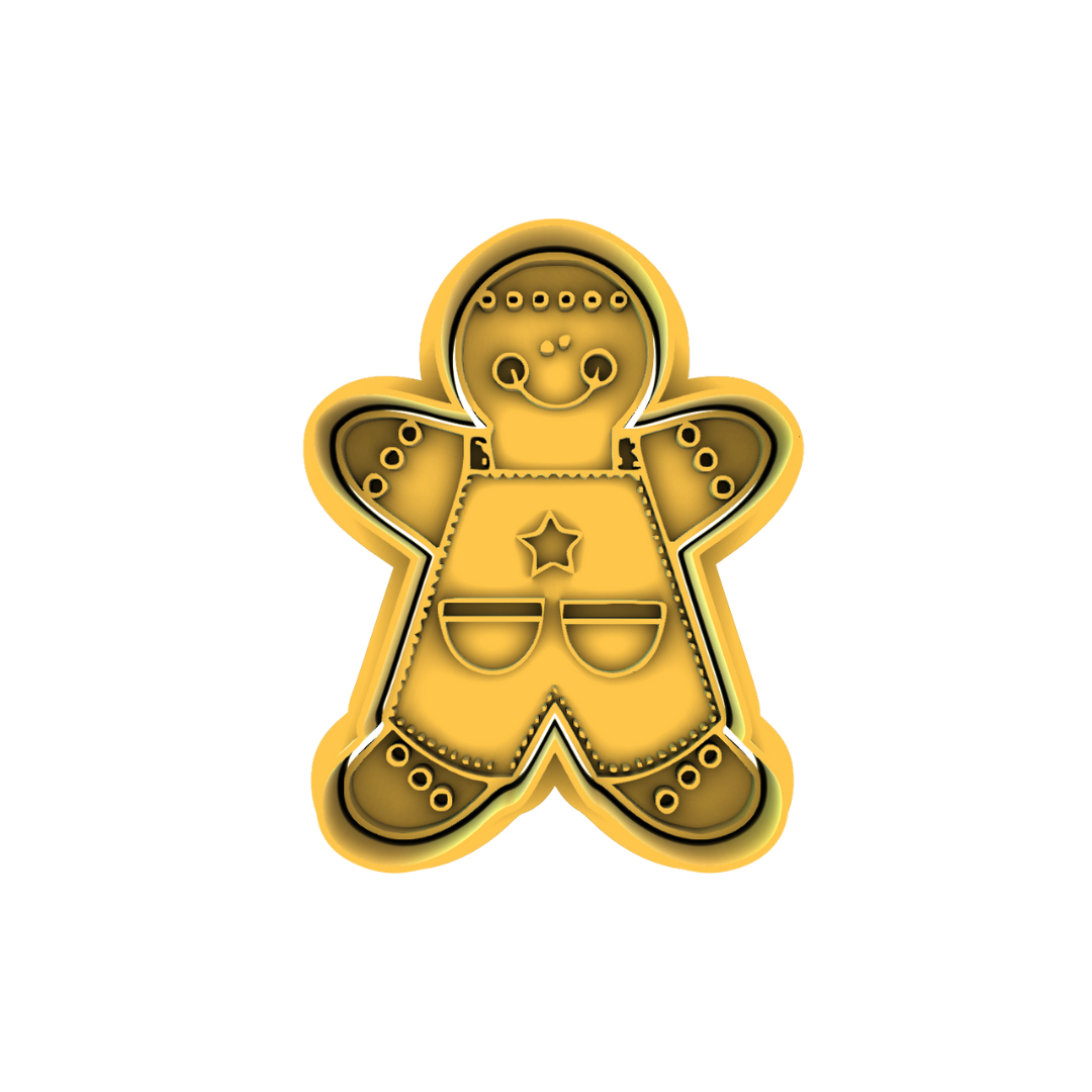 Gingerbread Man Cookie Stamp and Cutter Set