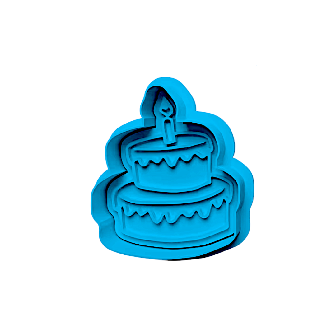 Birthday #4 Cookie Stamp and Cutter Set