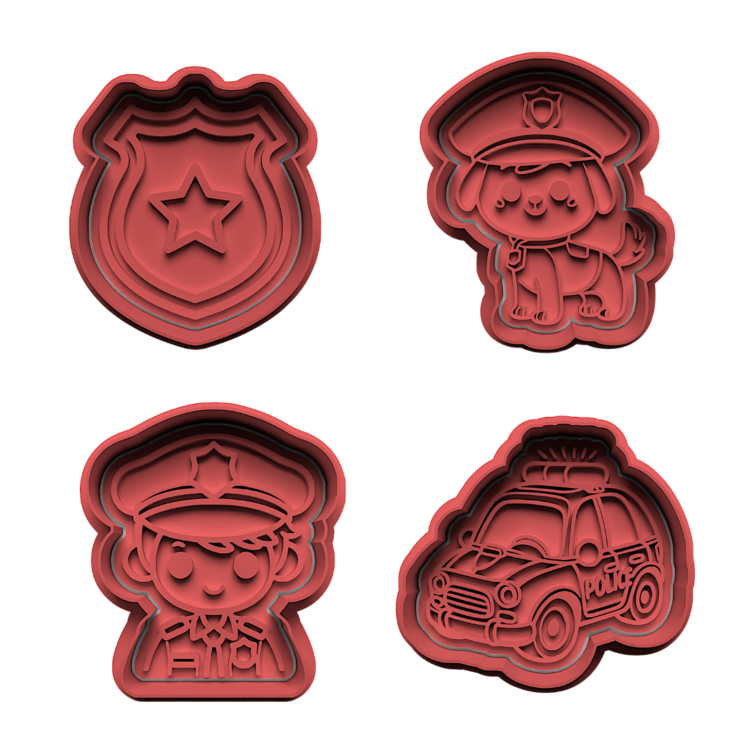 Police Set #1 Cookie Stamp and Cutter Set