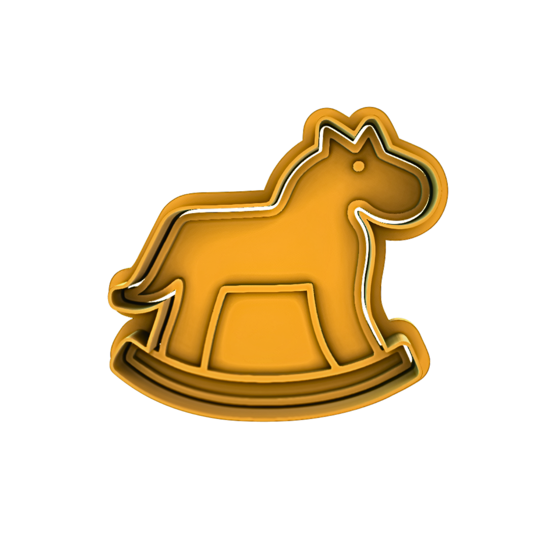 Rocking Horse Cookie Stamp and Cutter