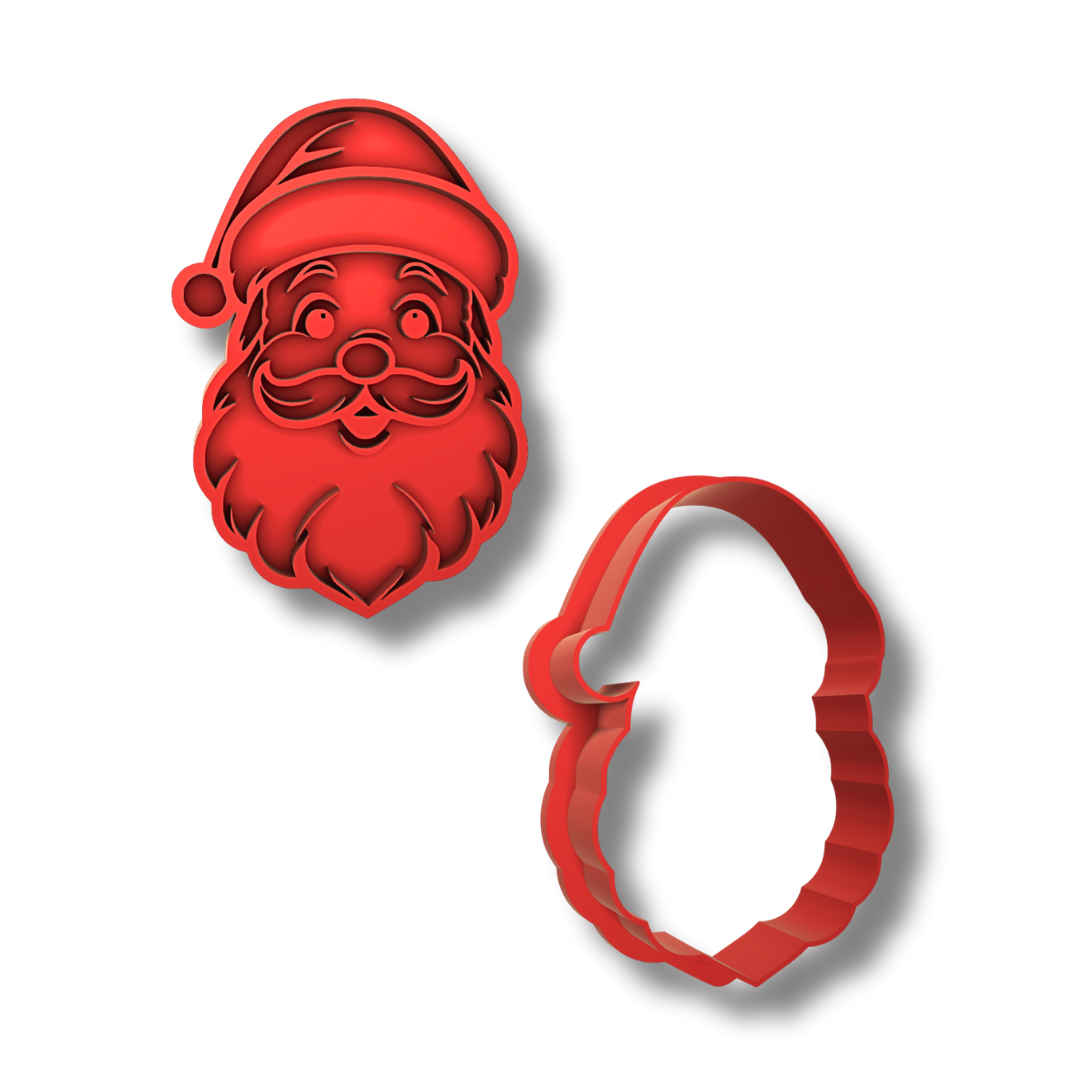 Santa Head - Cookie Stamp and Cutter Set