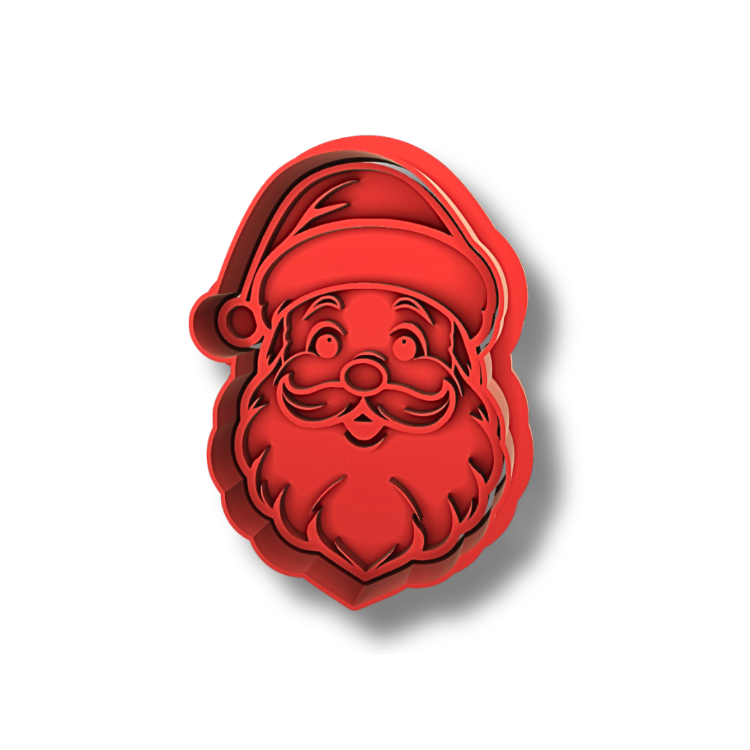 Santa Head - Cookie Stamp and Cutter Set