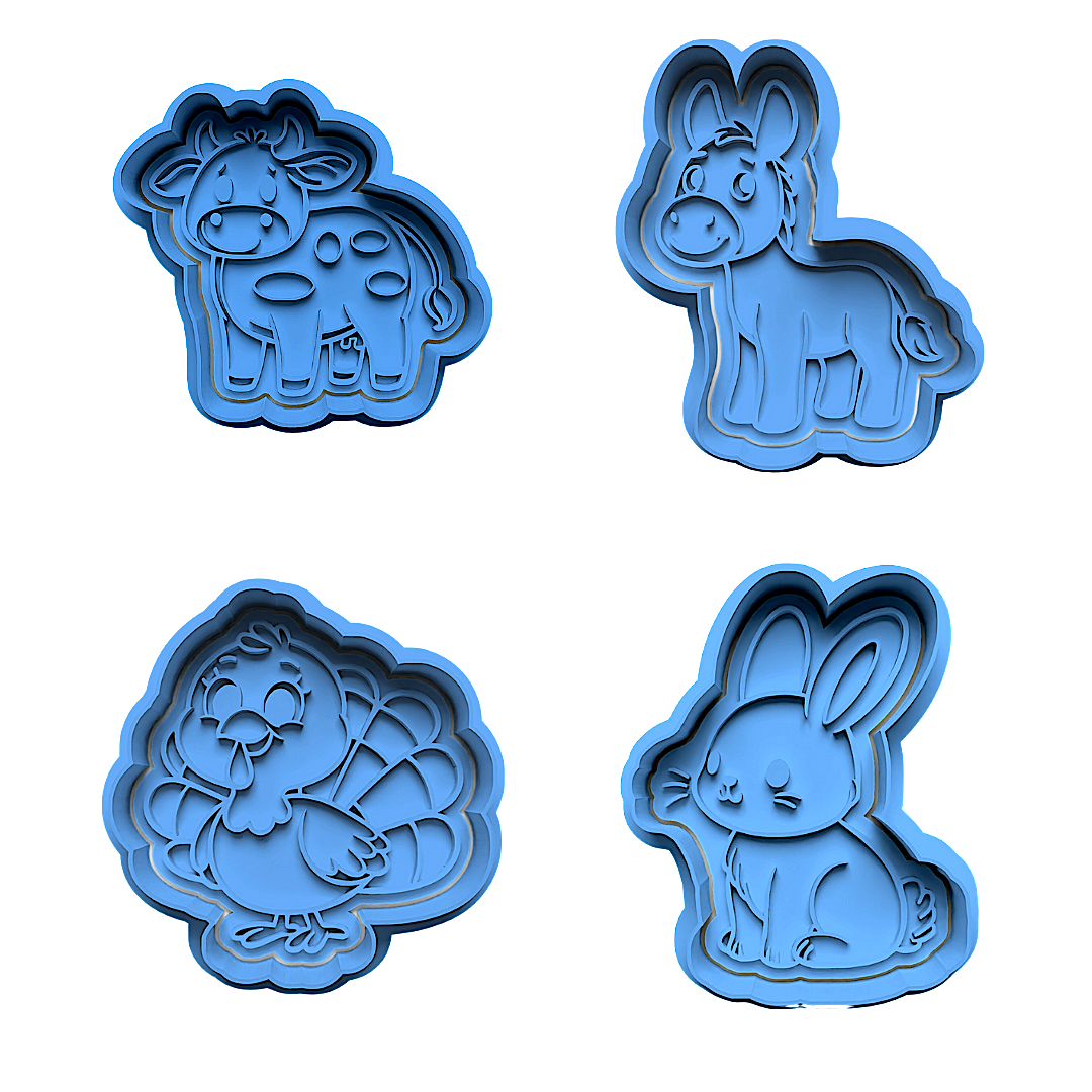 Farm Animals #2 Cookie Stamp and Cutter Set