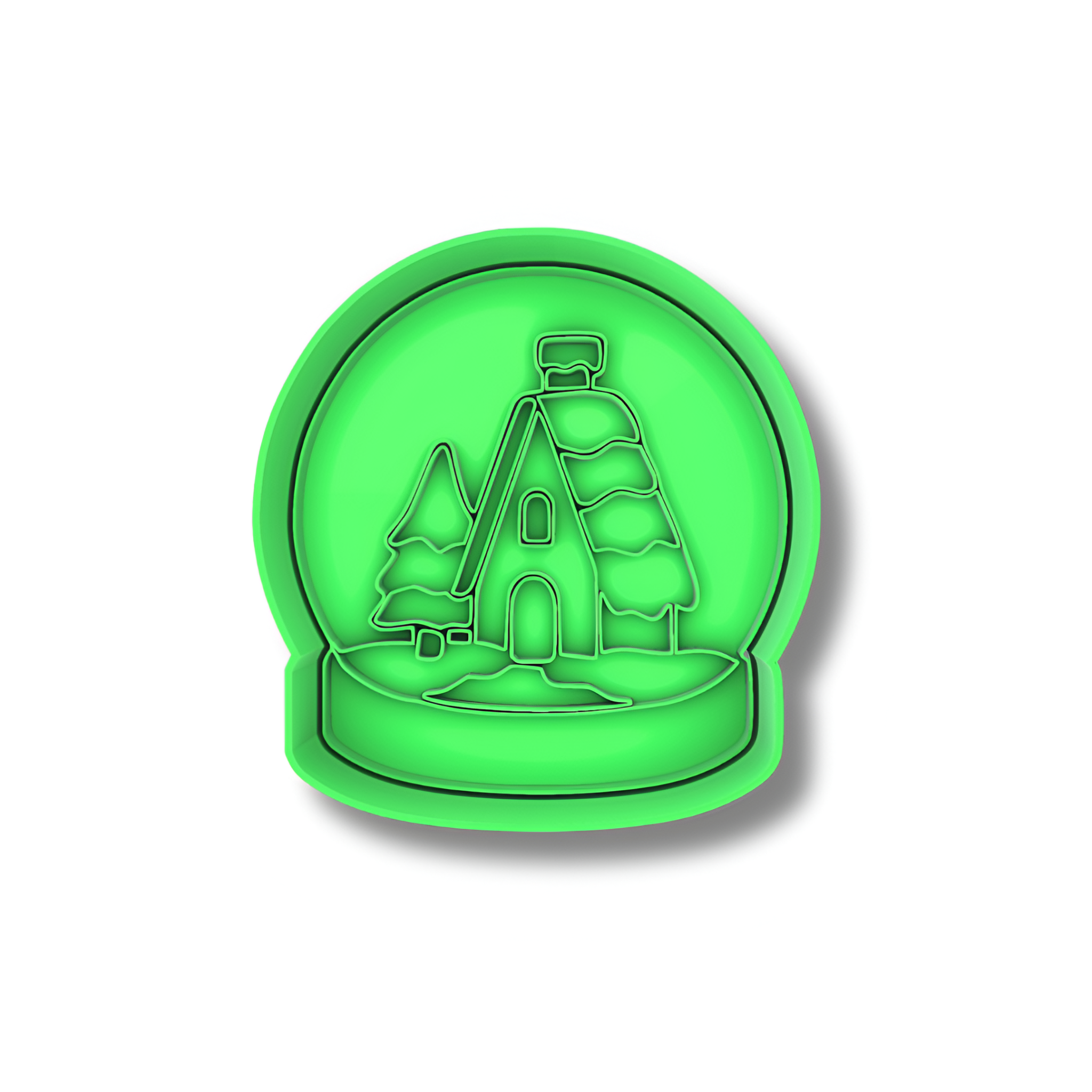 Globe House and Pine Tree Cookie Stamp and Cutter