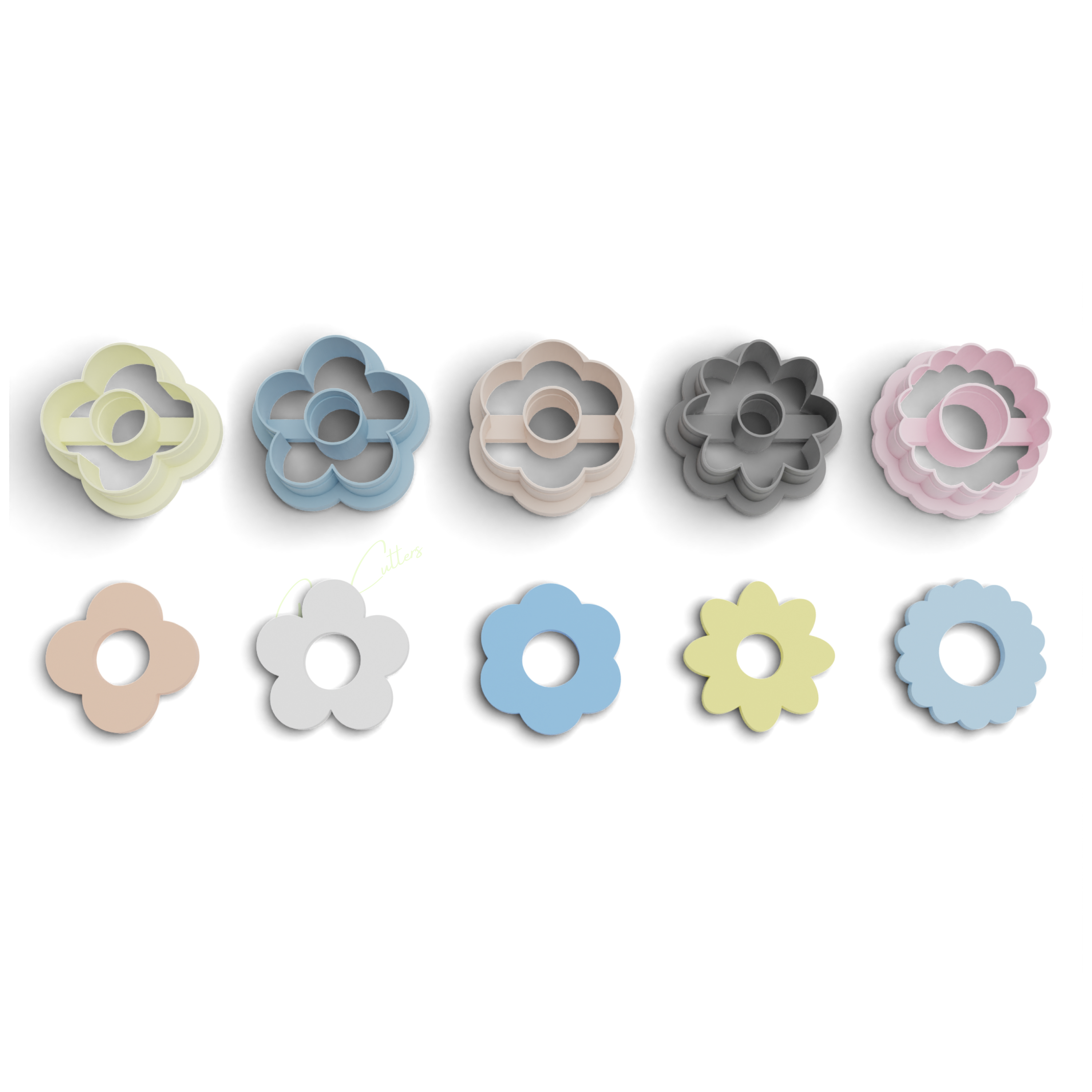 Succulent Polymer Clay Cutter Pack (1131) 7 Pieces