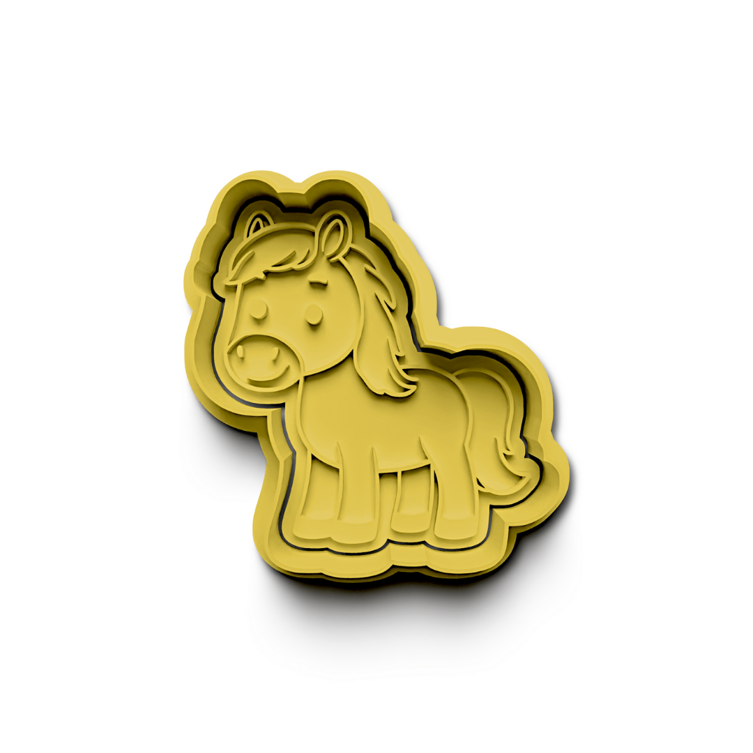 Horse Cookie Stamp and Cutter Set