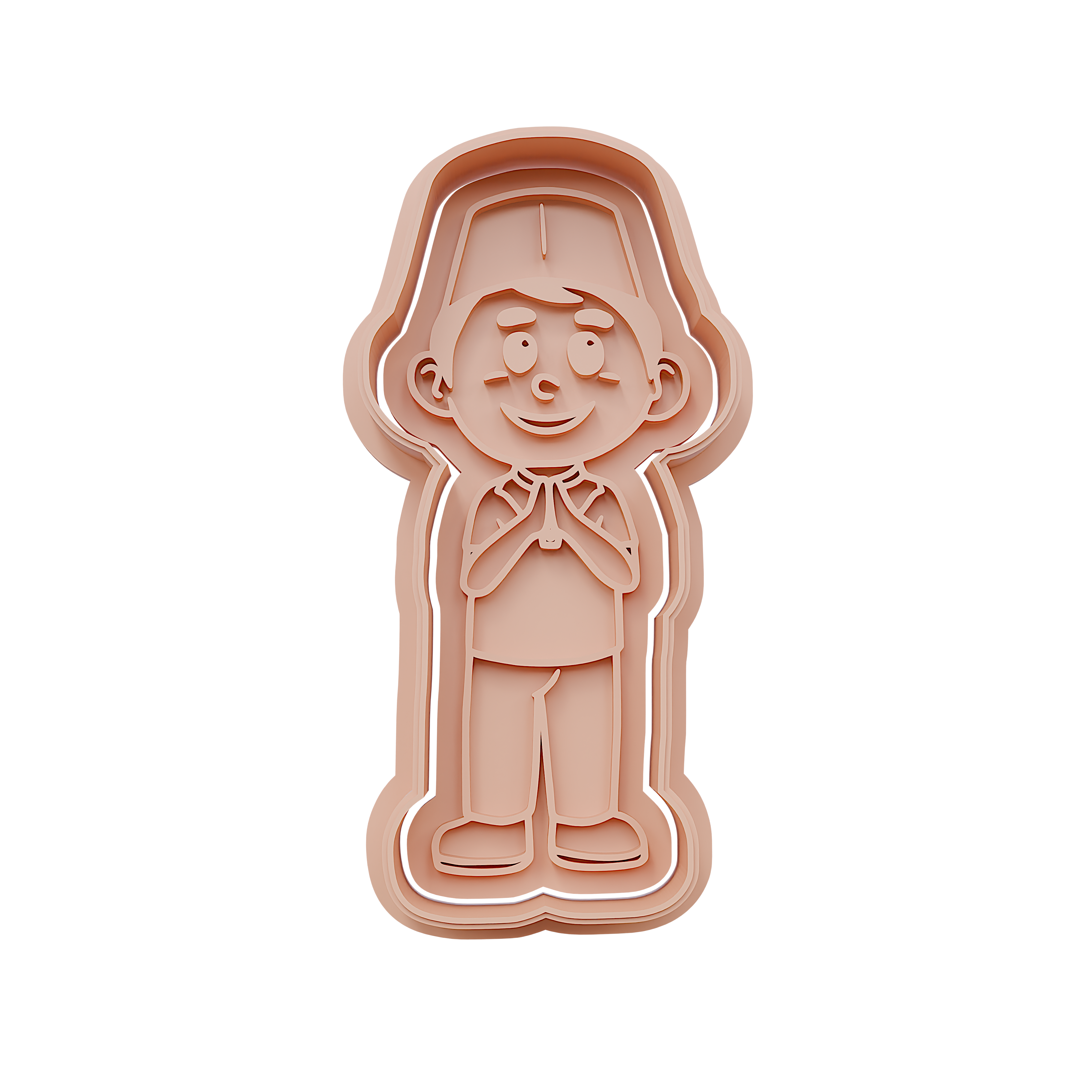 Male Figure Cookie Mold Stamp and Cutter Set