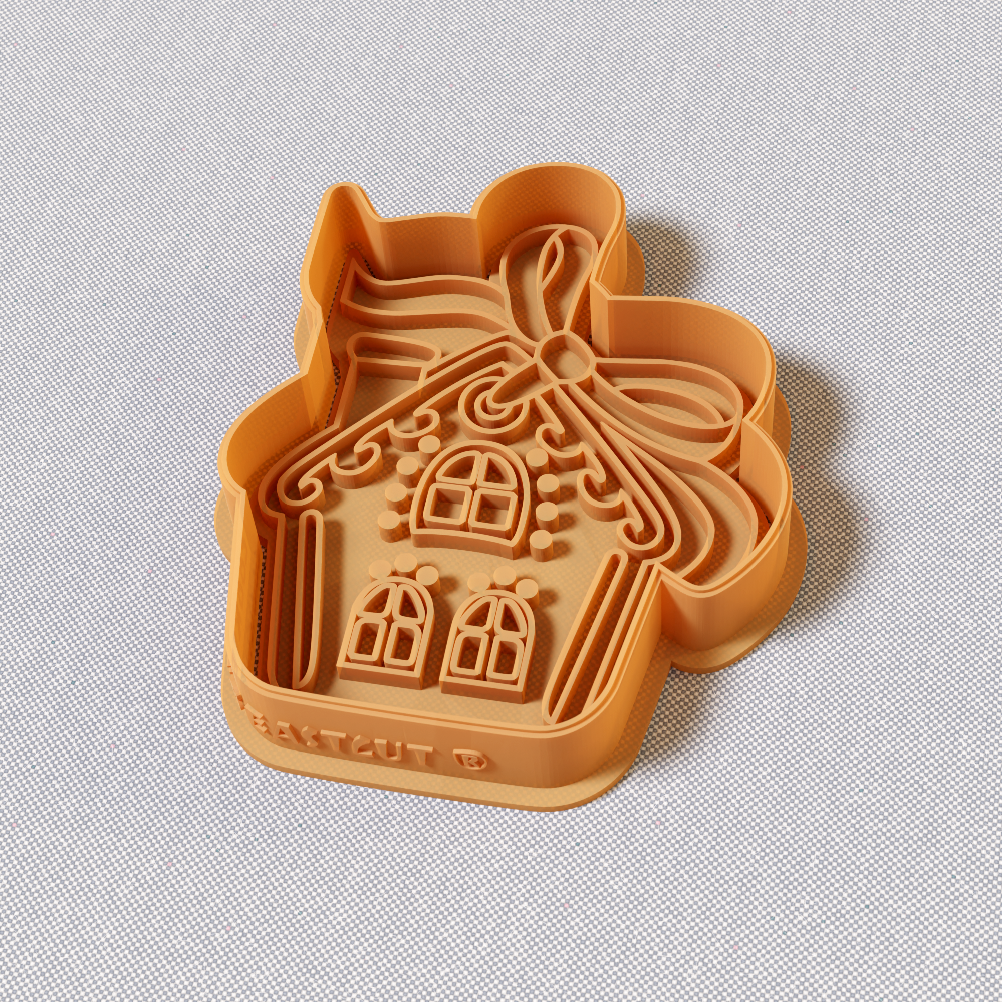 Ribboned Christmas House Cookie Cutter Stamp and Cutter Set