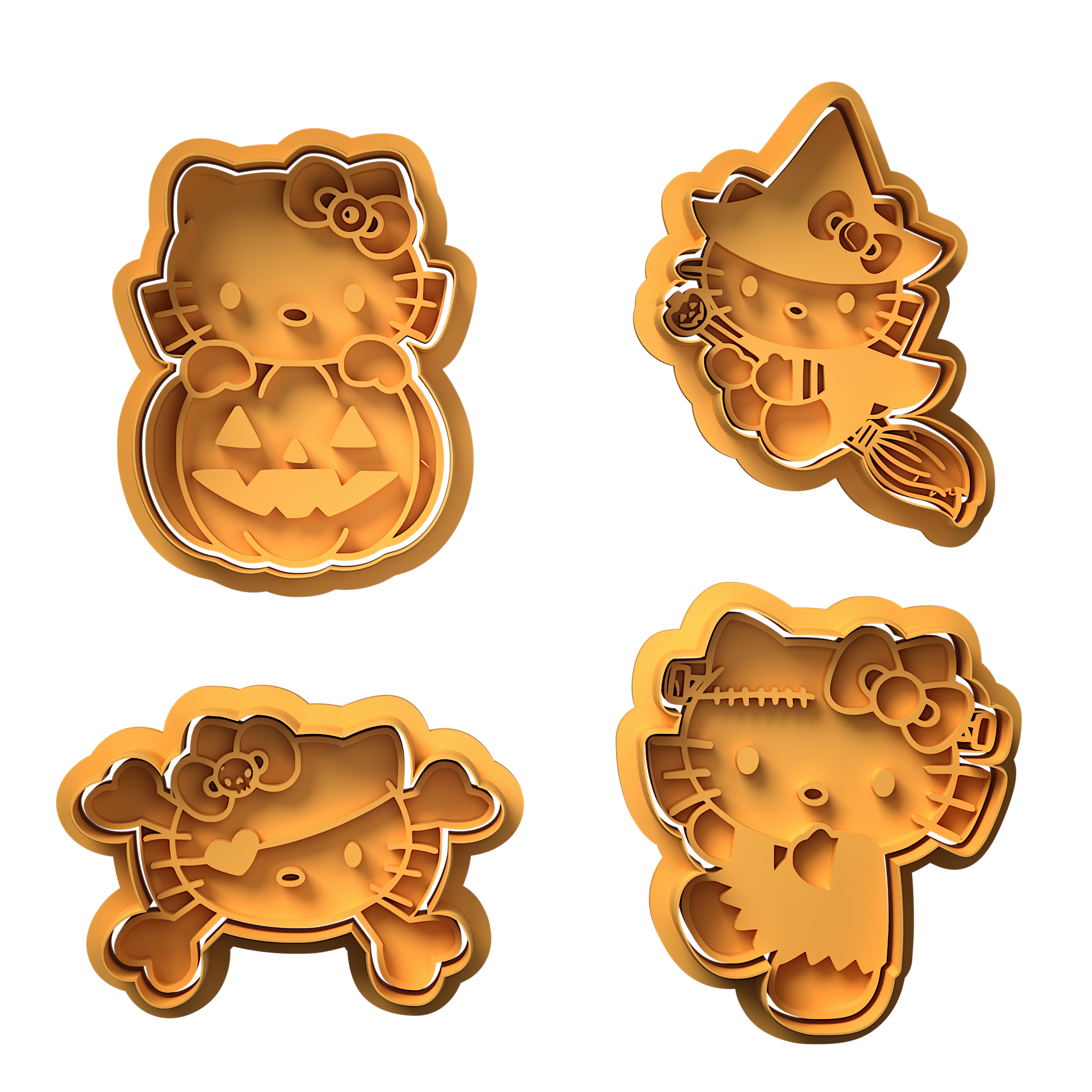 Halloween Cookie Mold Stamp and Cutter Set (0035)