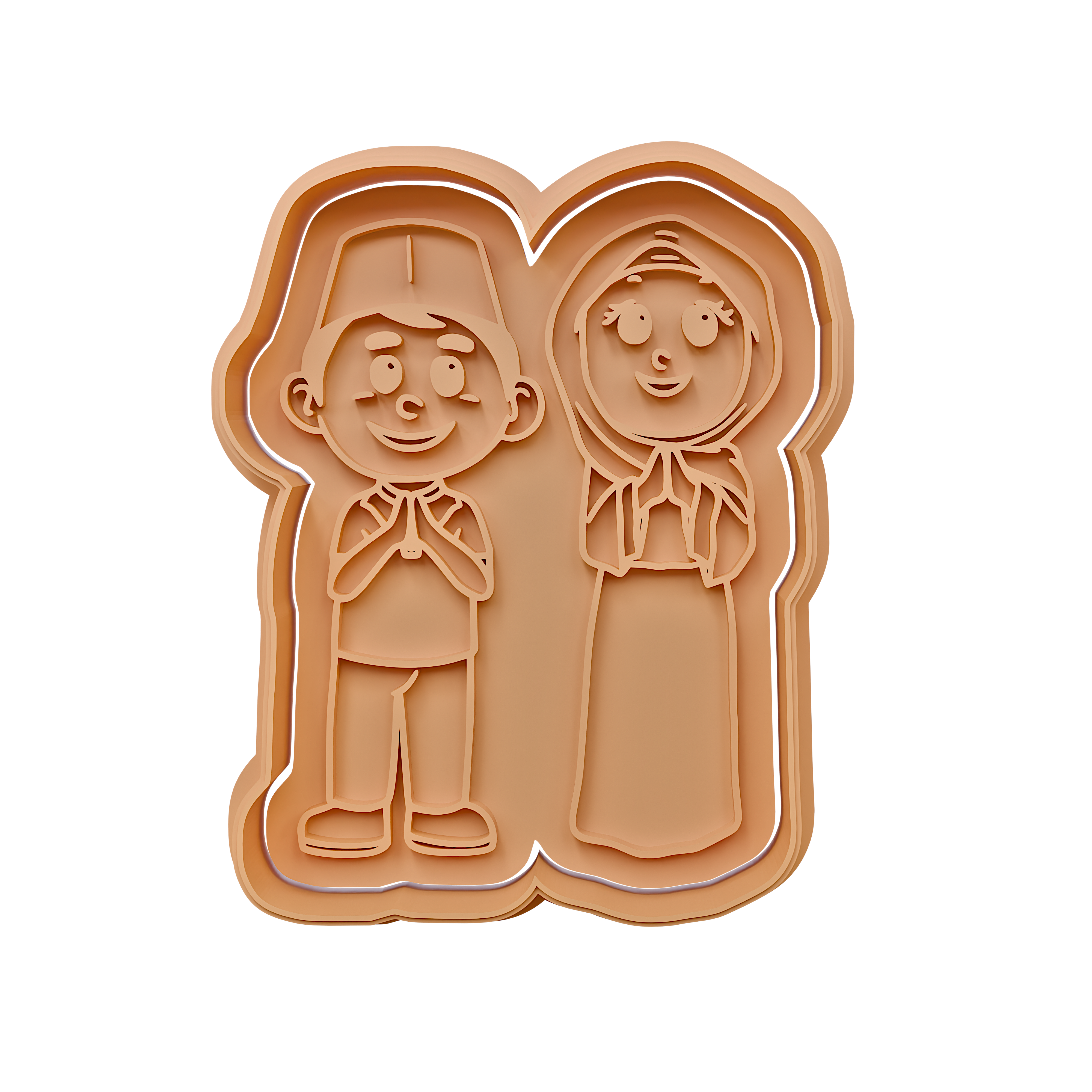 Male and Female Figure Cookie Cutter Stamp and Cutter Set