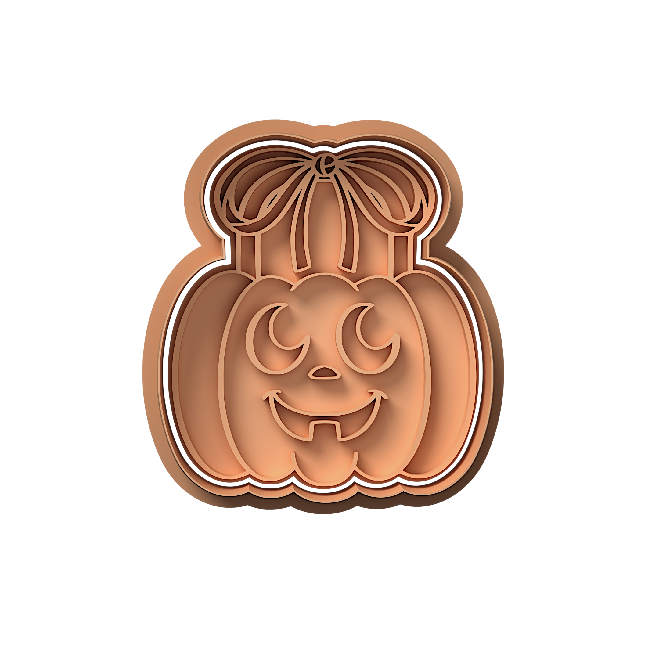 Ribboned Pumpkin Cookie Mold Stamp and Cutter Set