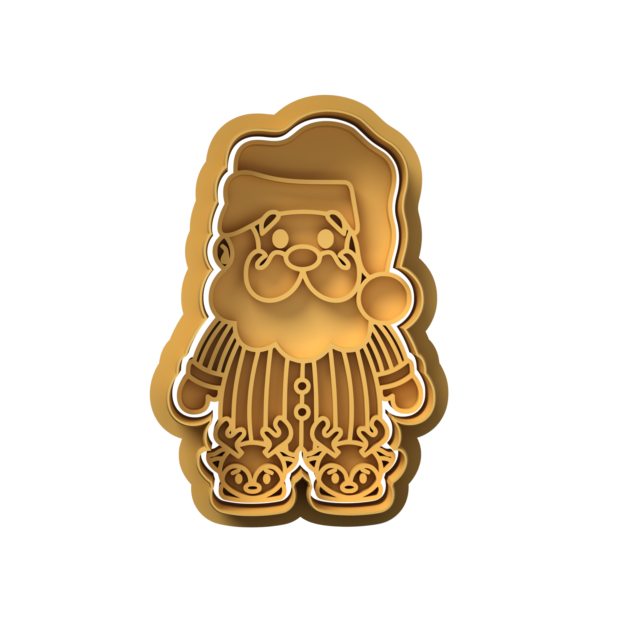 Pajama Santa Cookie Cutter Stamp and Cutter Set