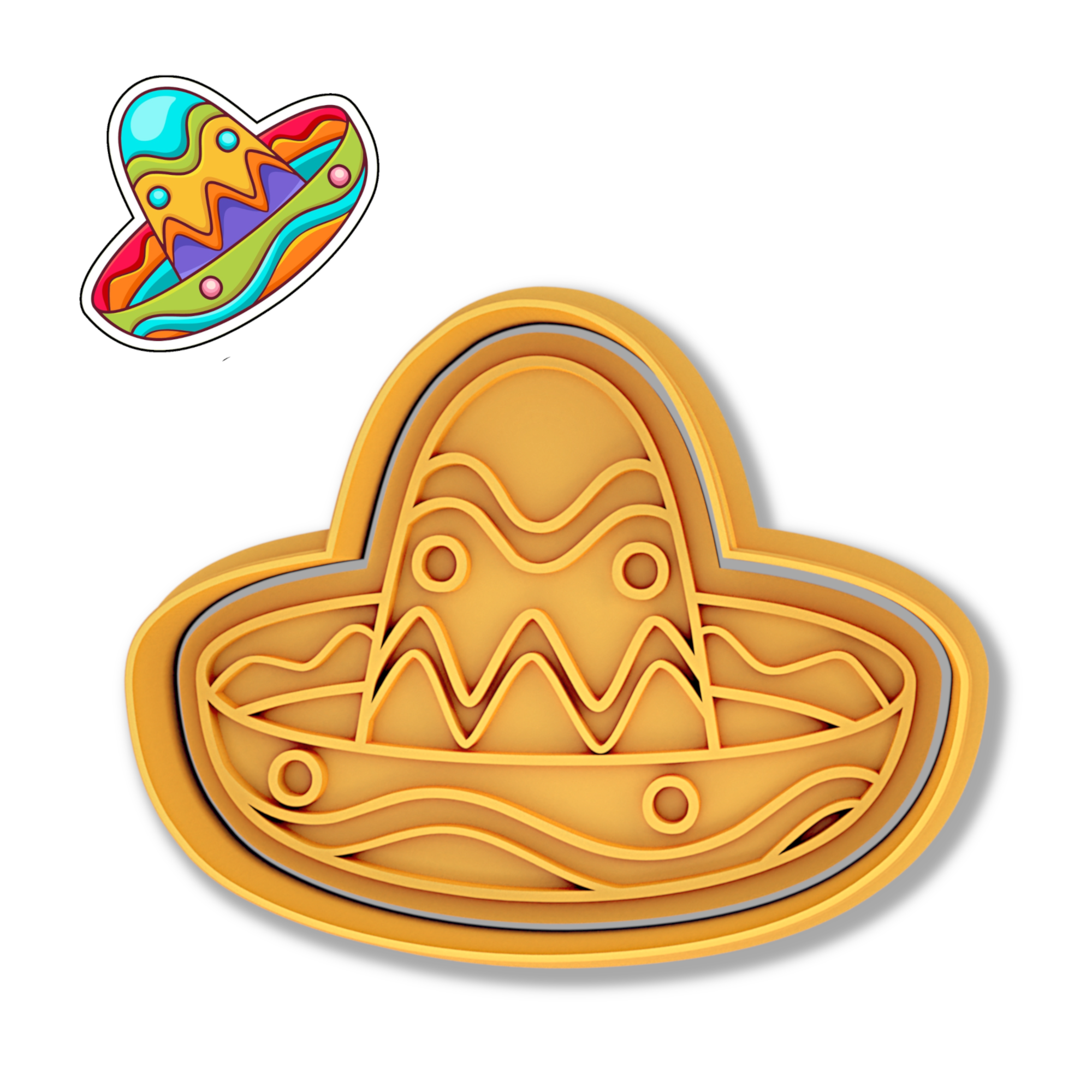 Mexican Hat Cookie Stamp and Cutter Set