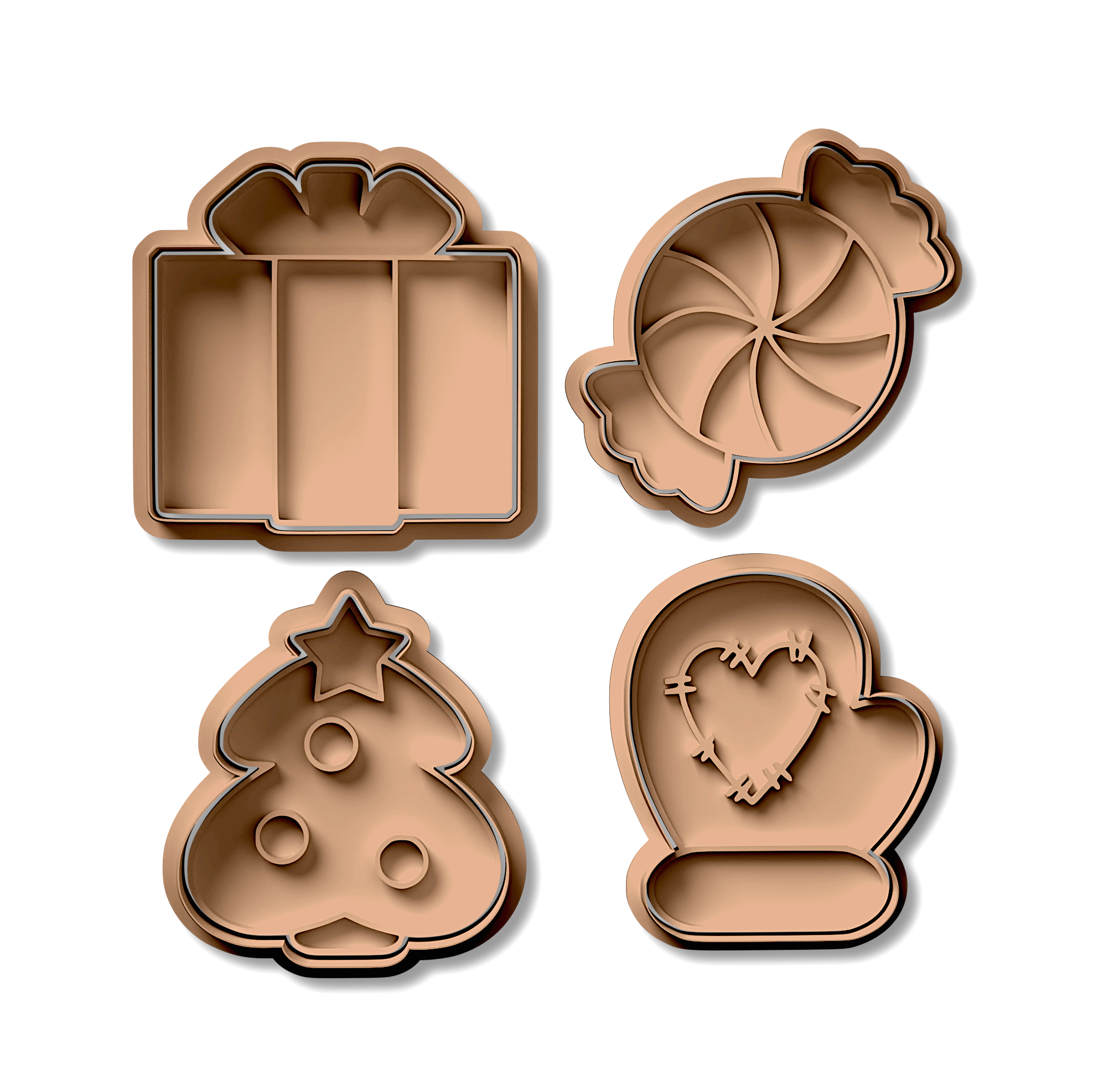 New Year Concept Cookie Cutters Stamp and Cutter Set (0330)